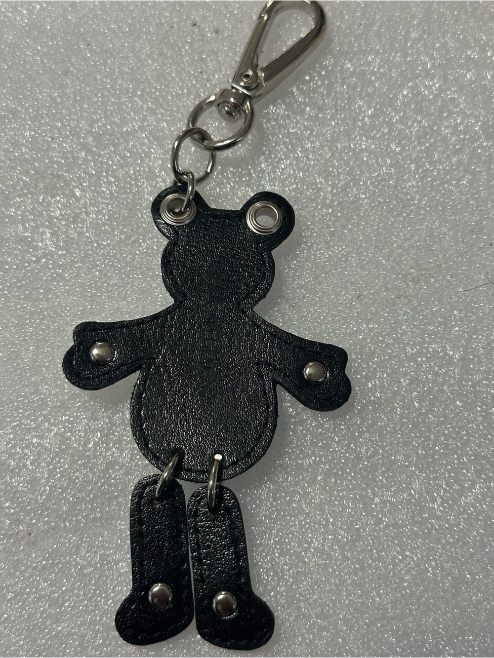 Silver and Purple leather Teddy Bear Keychain Accessories - Picture 2 of 2